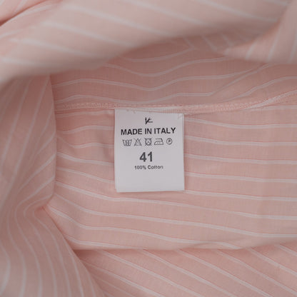 750$ ISAIA NAPOLI "Mix" Dress Shirt Pink Fine Lightwheight Cotton 16 - 41