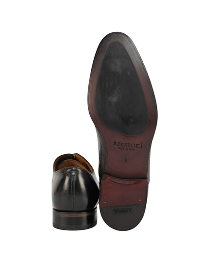 1200$ TESTONI 1929 Oxford Shoes Perforated Antique Calf Cigar 8 UK 9 US 42 IT