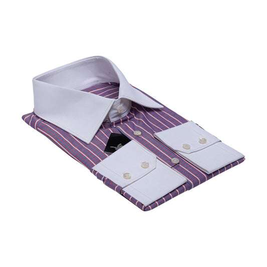 690$ LUXURY GERLIN Shirt Bicolor Striped Wine 16 - 41 - 2L BIJAN