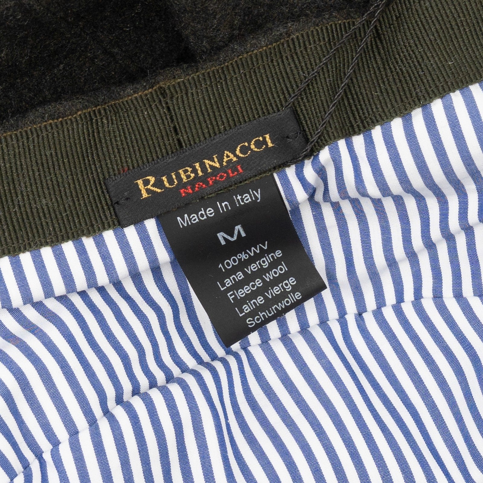 $240 RUBINACCI NAPOLI Military Green Hat Fisherman Cap Flat Cap Wool