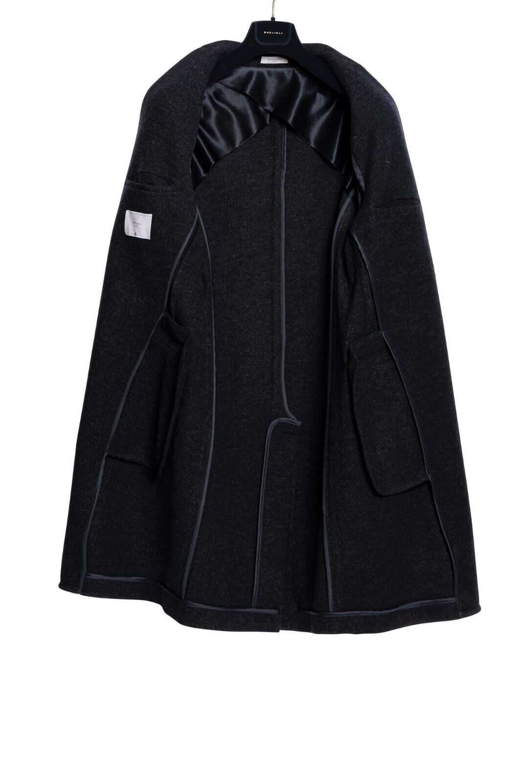 $1850 BOGLIOLI Single Braested Dark Blue Coat K.Jacket Flannel Wool 40 US 50 EU