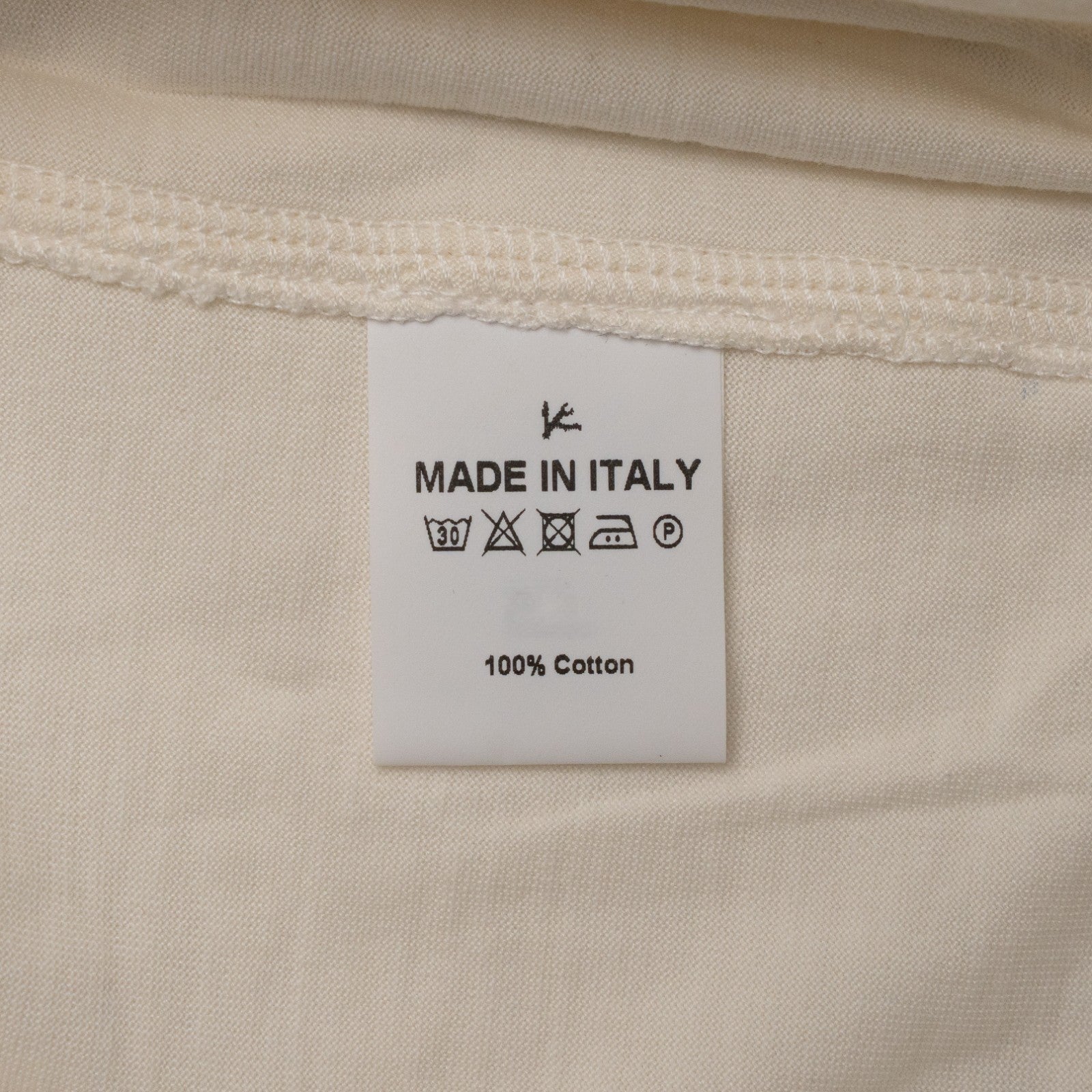 550$ ISAIA NAPOLI "Capri" Cotton Jersey Short Sleeve Handmade T-Shirt Ivory