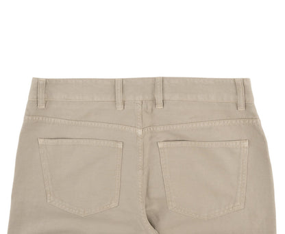 725$ ISAIA NAPOLI Beige 5 Pocket Trouser Pant Cotton Linen Regular Fit