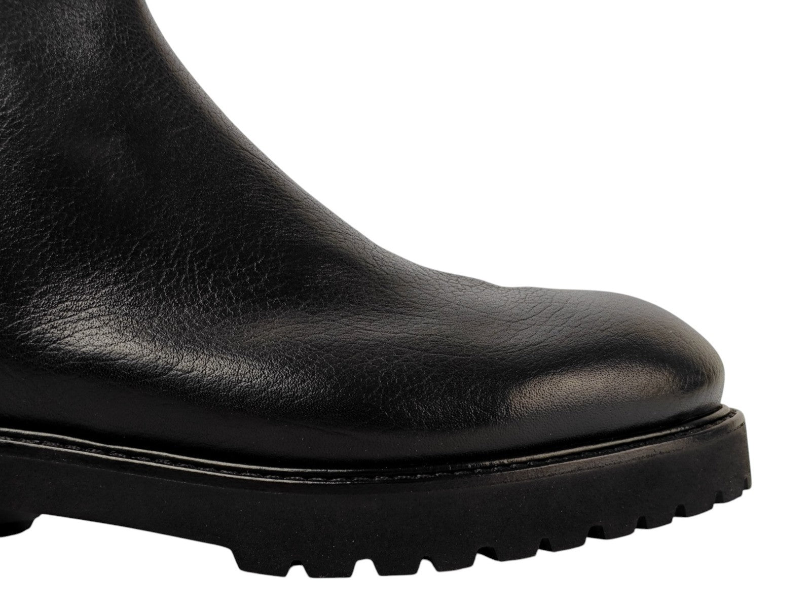 1550$ TESTONI Black Zip Boot Shoes Buffalo Calf / Fur Lining 8 UK / 9 US / 42 IT