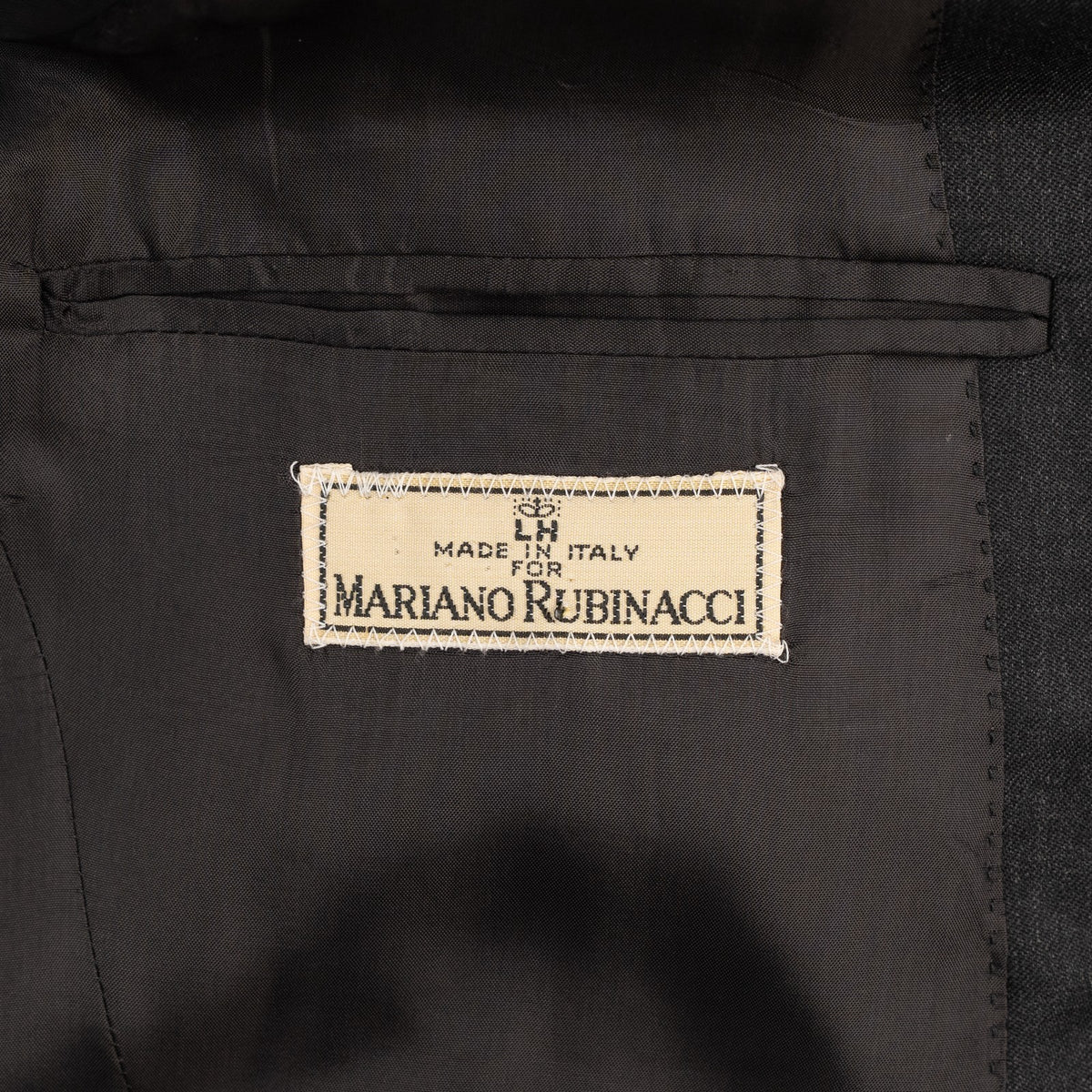 $2950 RUBINACCI LONDON HOUSE 3 Buttons Suit Wool Dark Gray 34 US / 44 EU