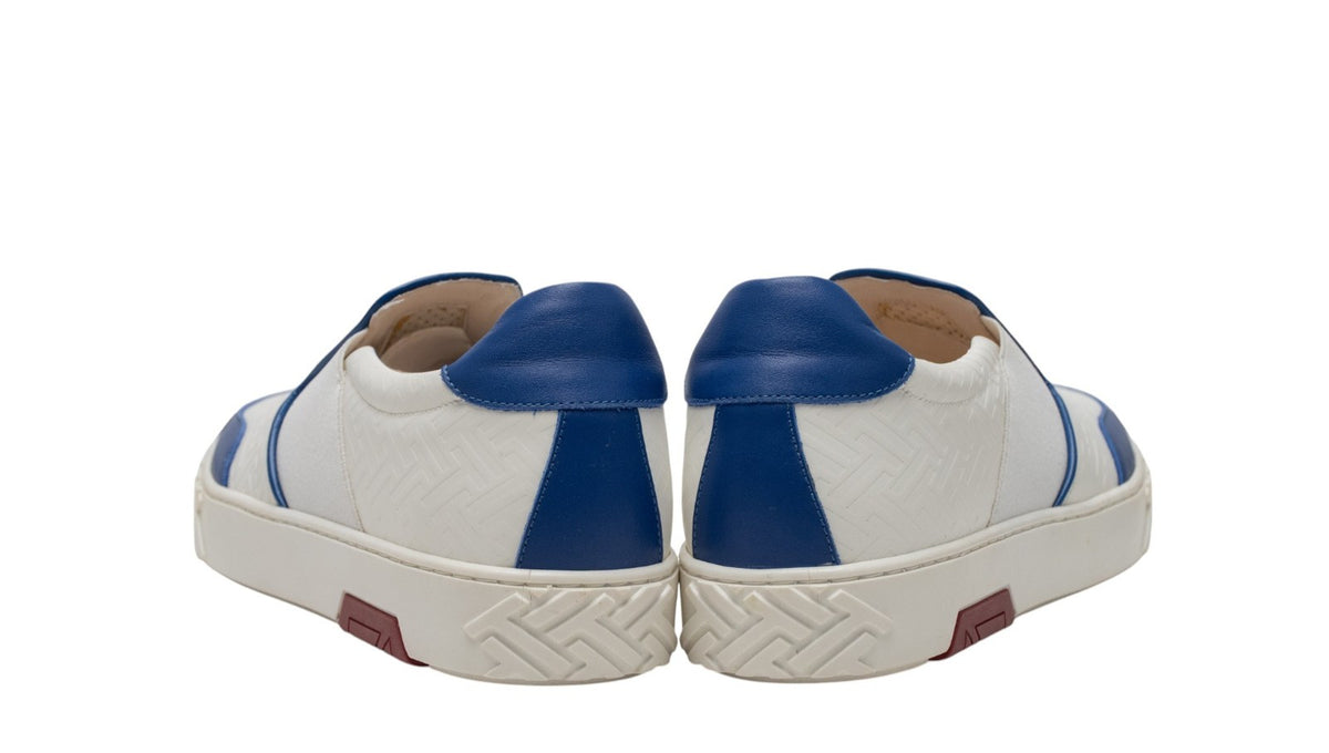 700$ TESTONI "Ravenna" Sneaker Slip On Interlocking Calf White 8 UK /9 US /42 IT