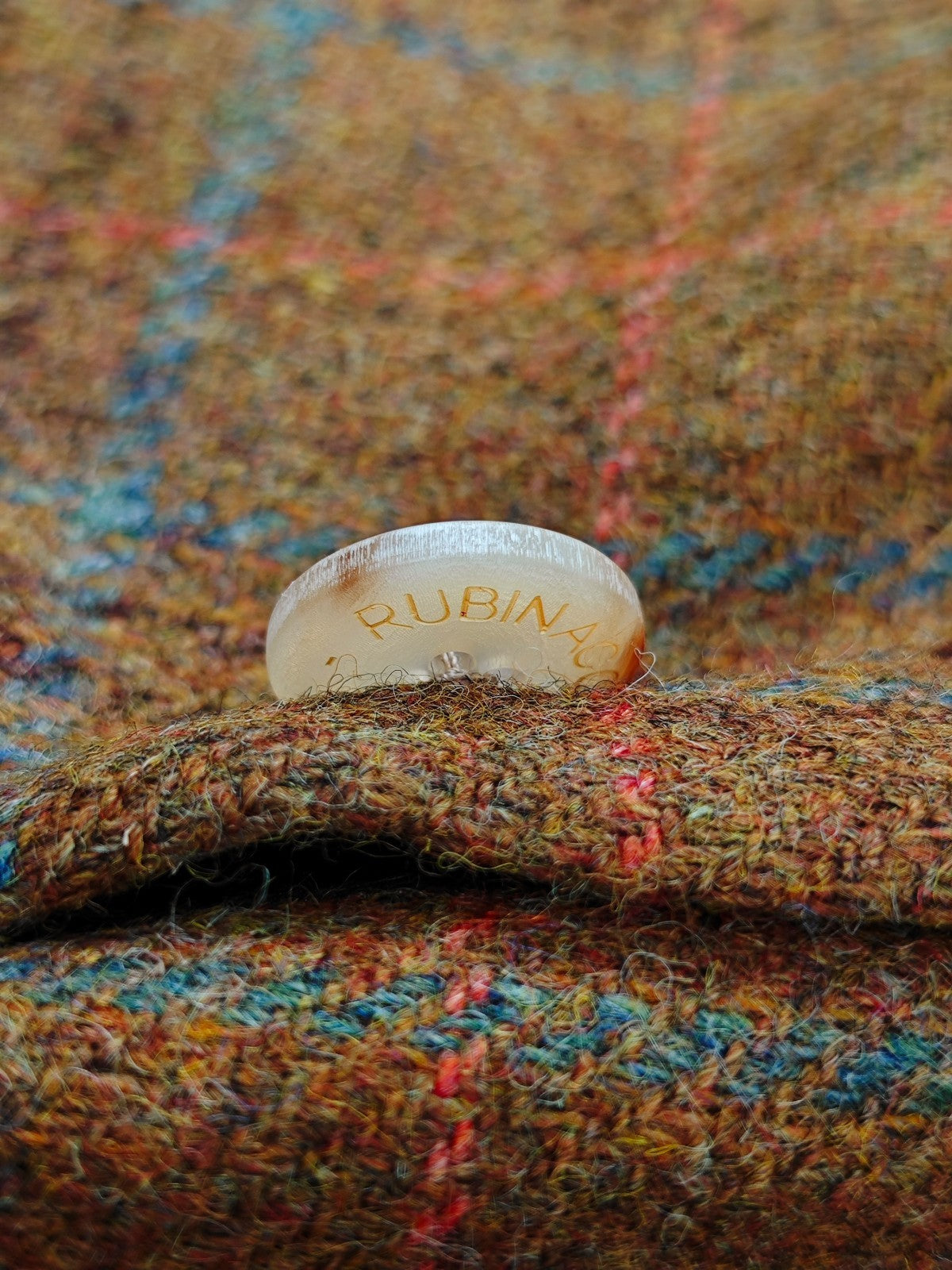 $950 RUBINACCI NAPOLI Brown Checks Overshirt Jacket Flannel Wool Size M