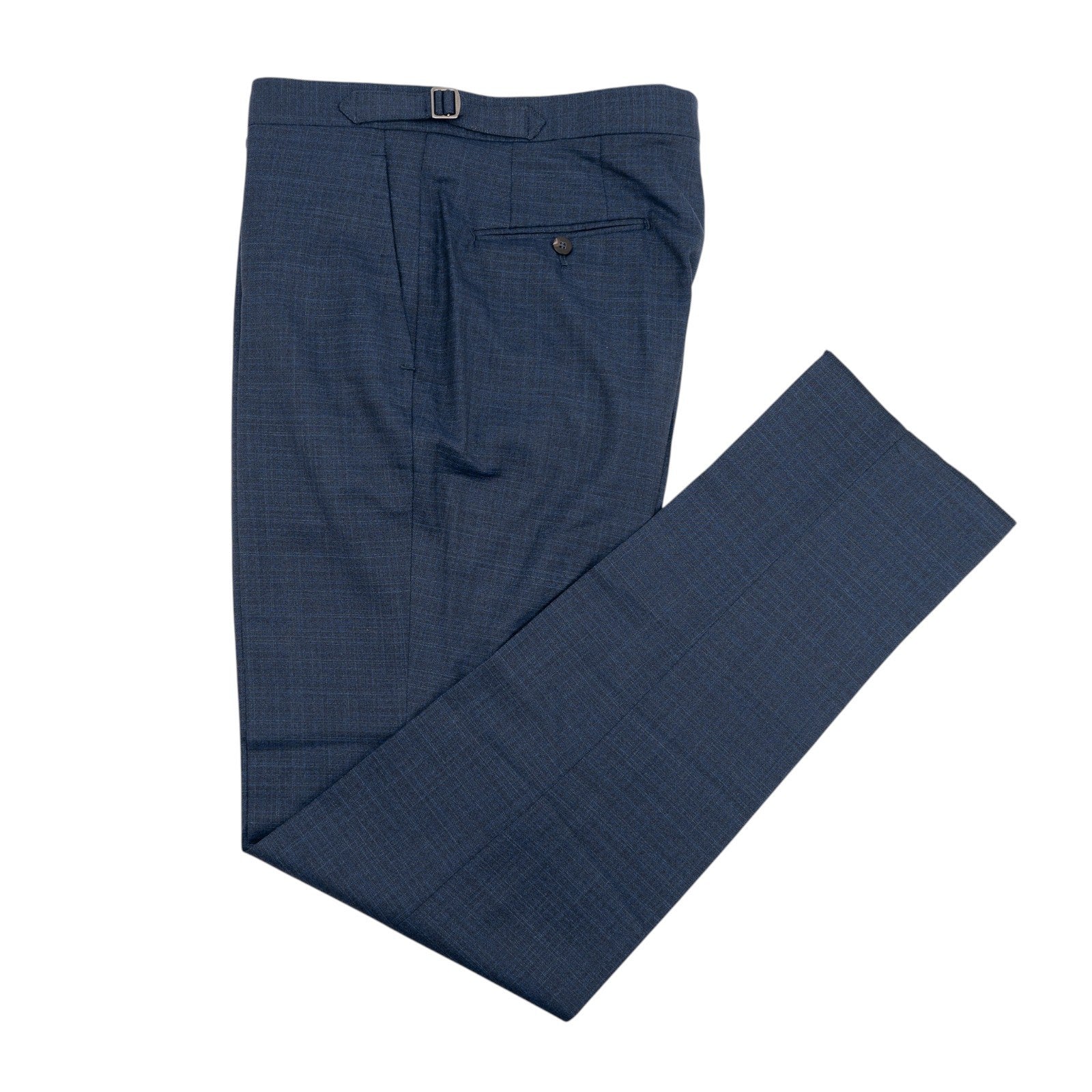 1550$ ISAIA Hand-Sewn Tapered Dress Pant Fine Wool Blue 36 US / 52 EU