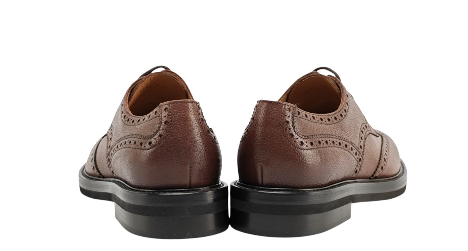 1200$ TESTONI "Camogli" Brown Derby Shoes Soft Grain Calf 8 UK / 9 US / 42 IT