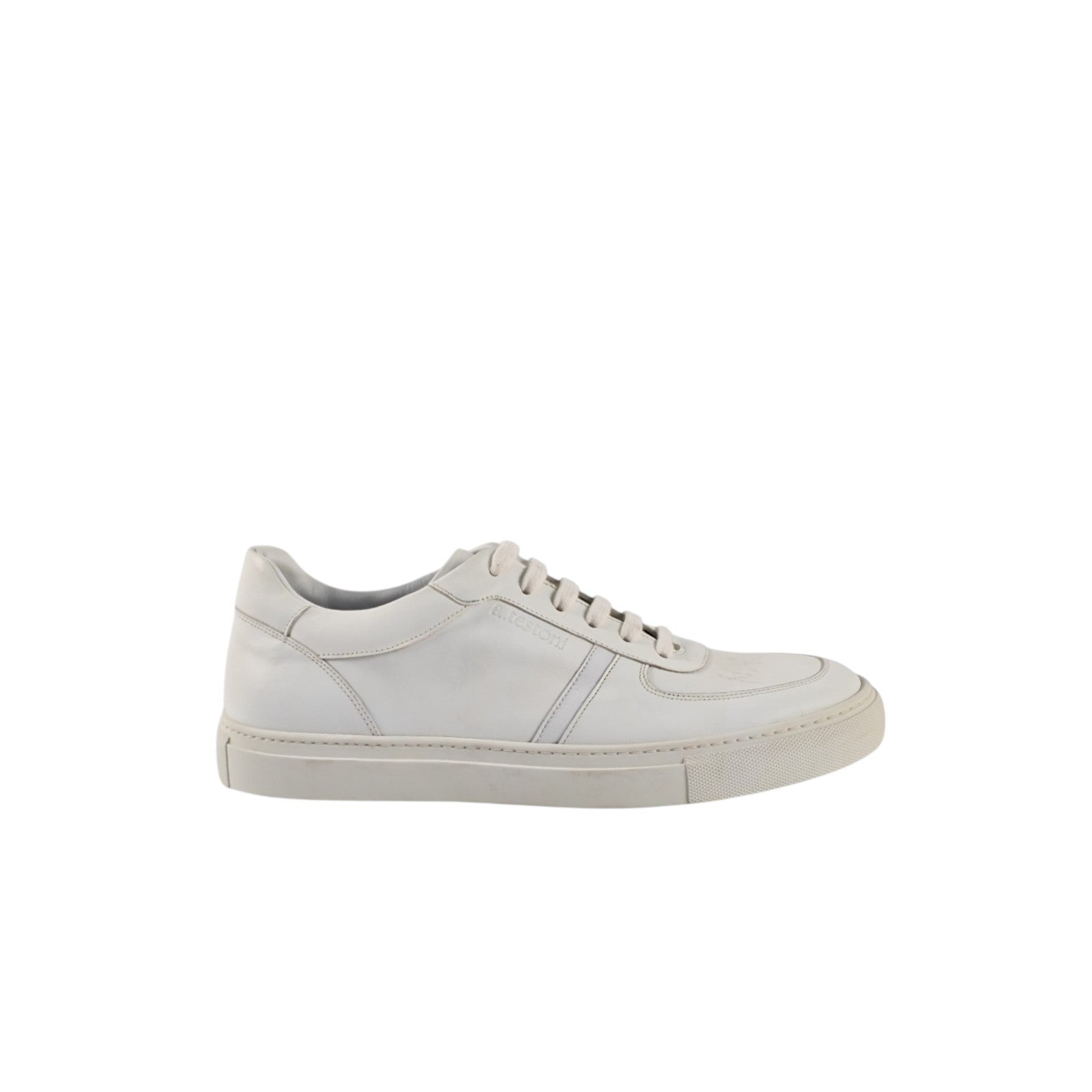 850$ TESTONI White Sneaker Shoes Calf + Saffiano 8 UK  / 9 US / 42 IT