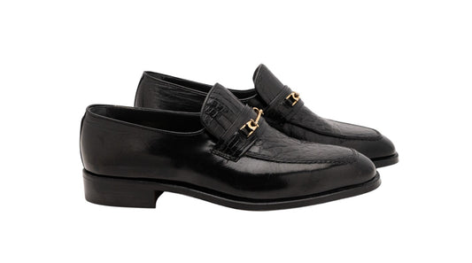 2500$ CORTINA Loafers Shoes Black Alligator Leather 6.5 UK / 7.5 US / 40.5 IT