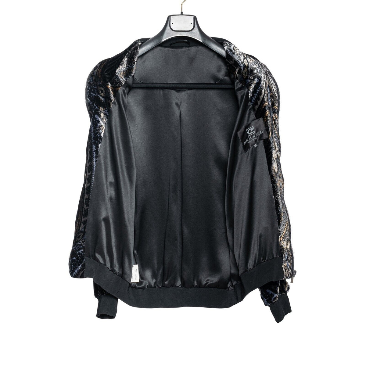 2000$ ITALO FERRETTI Bomber Jacket Silk "VELVET DAMASK" Paisley  40 US / 50 EU