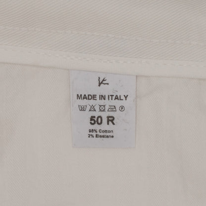 690$ ISAIA NAPOLI White 5 Pockets Denim Jeans Pant Cotton Slim Fit 34 US / 50 EU