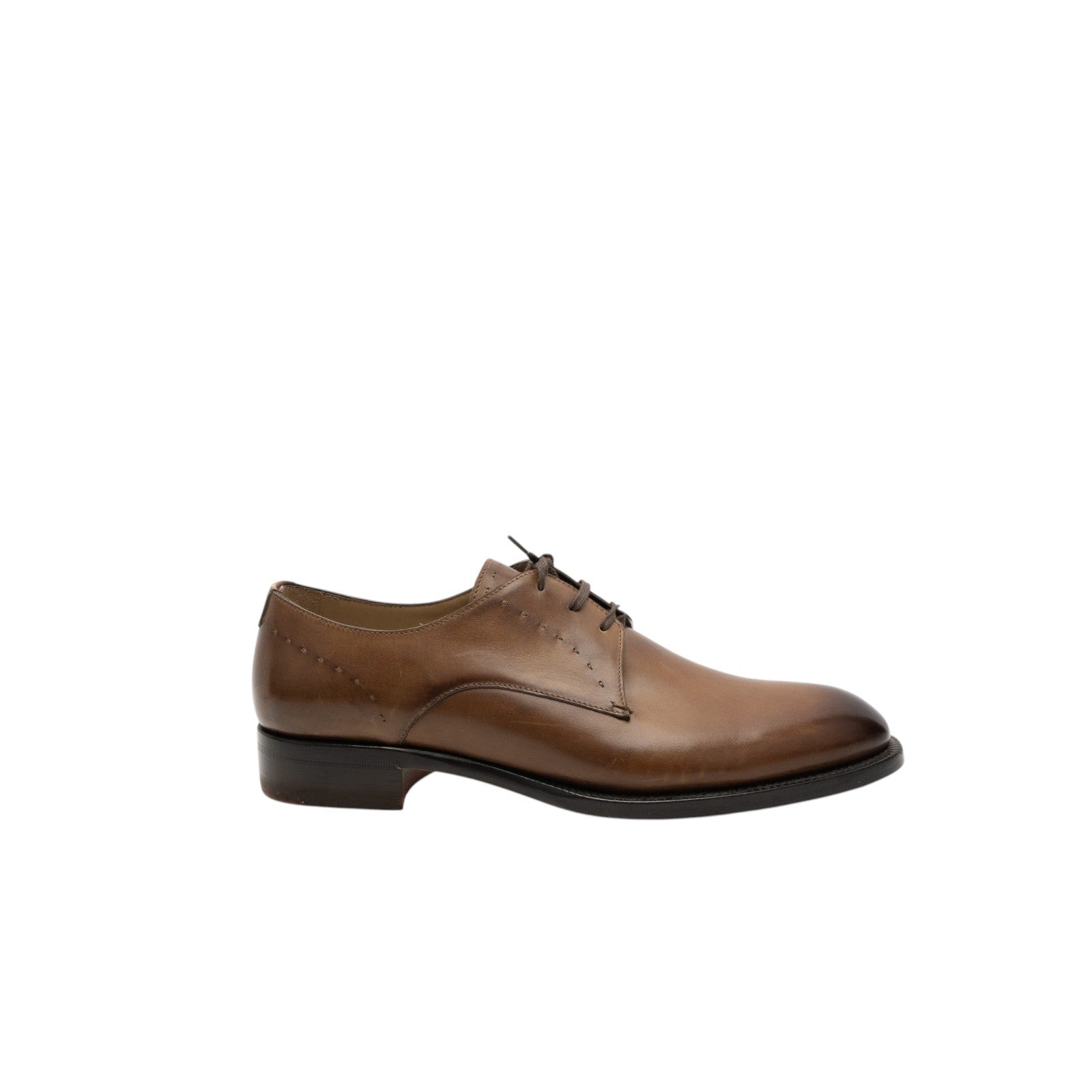 ISAIA NAPOLI Whiskey Derby Shoes Calf Leather Handmade 9 UK / 10 US / 43 IT