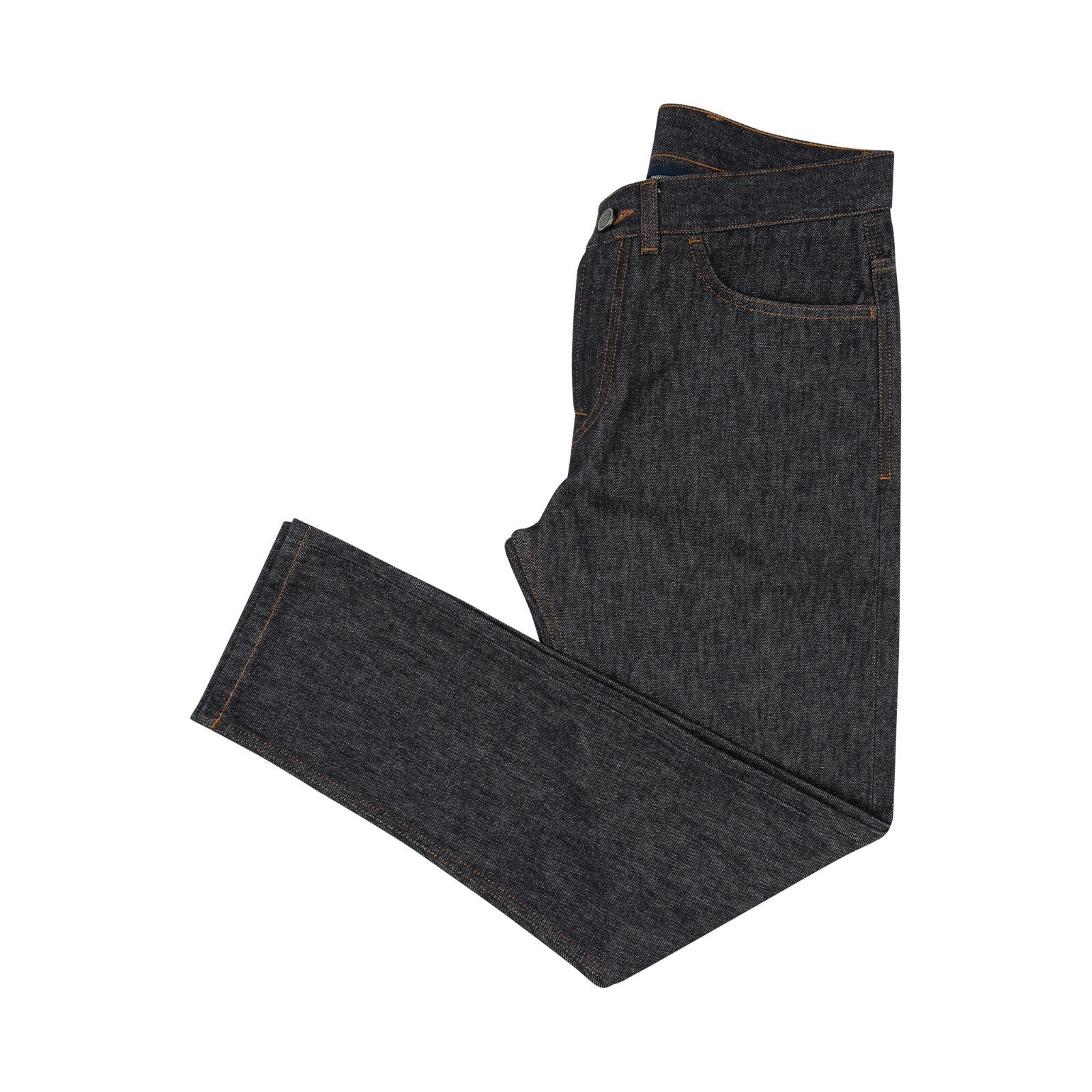 690$ ISAIA NAPOLI Gray Denim 5 Pockets Pant Raw Japanese Cotton 32 US / 48 EU