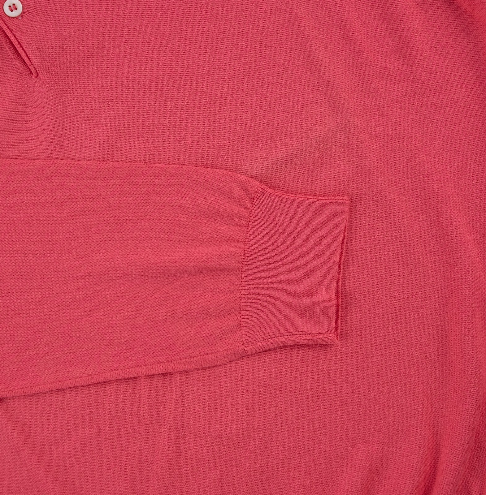 350$ DRUMOHR Polo Sweater Coral Pink Knit 100% Cotton 38 US / 48 US