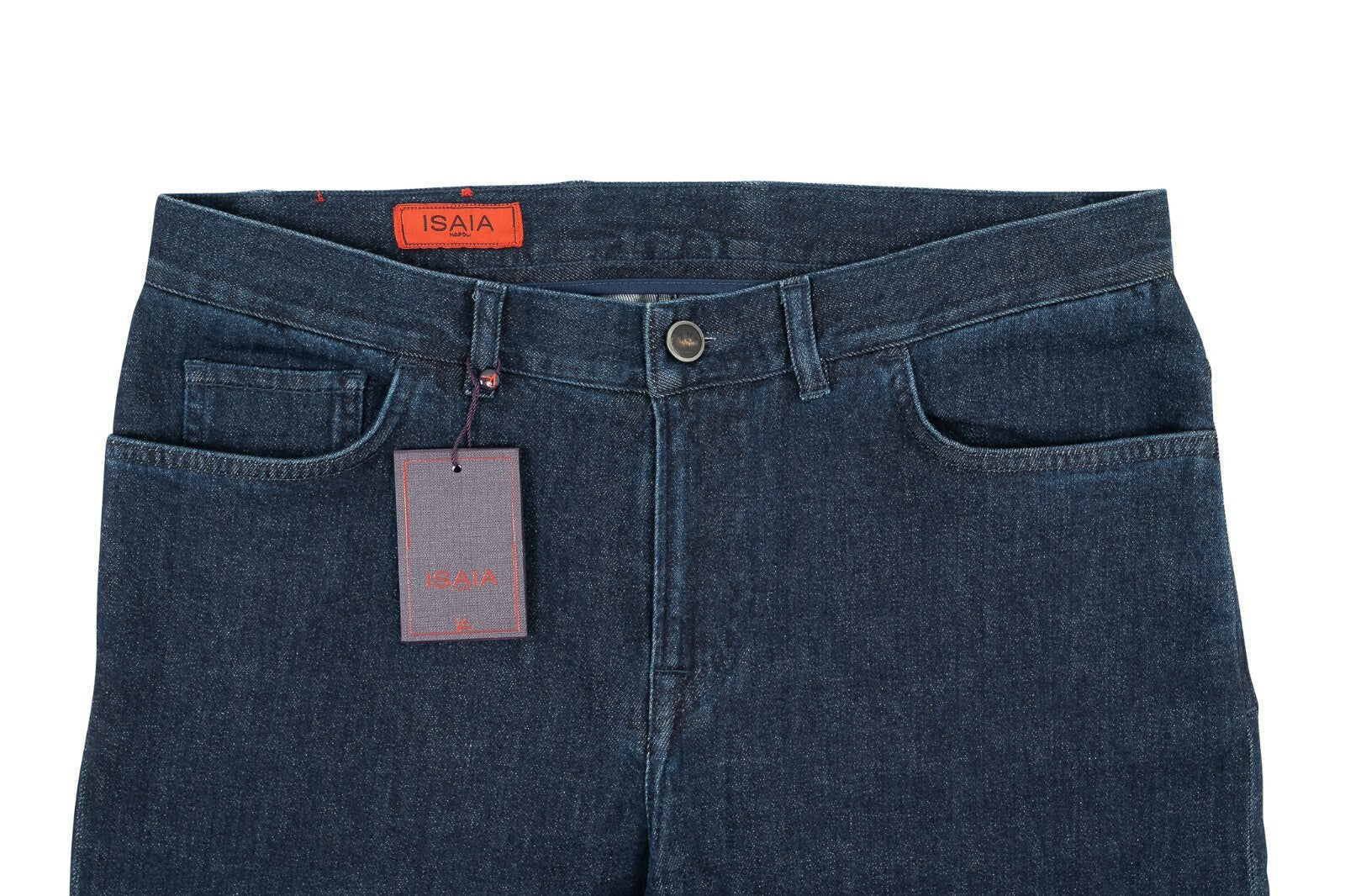 890$ ISAIA Blue 5 Pockets Denim Jeans Pant Cotton Cashmere 34 US / 50 EU Slim