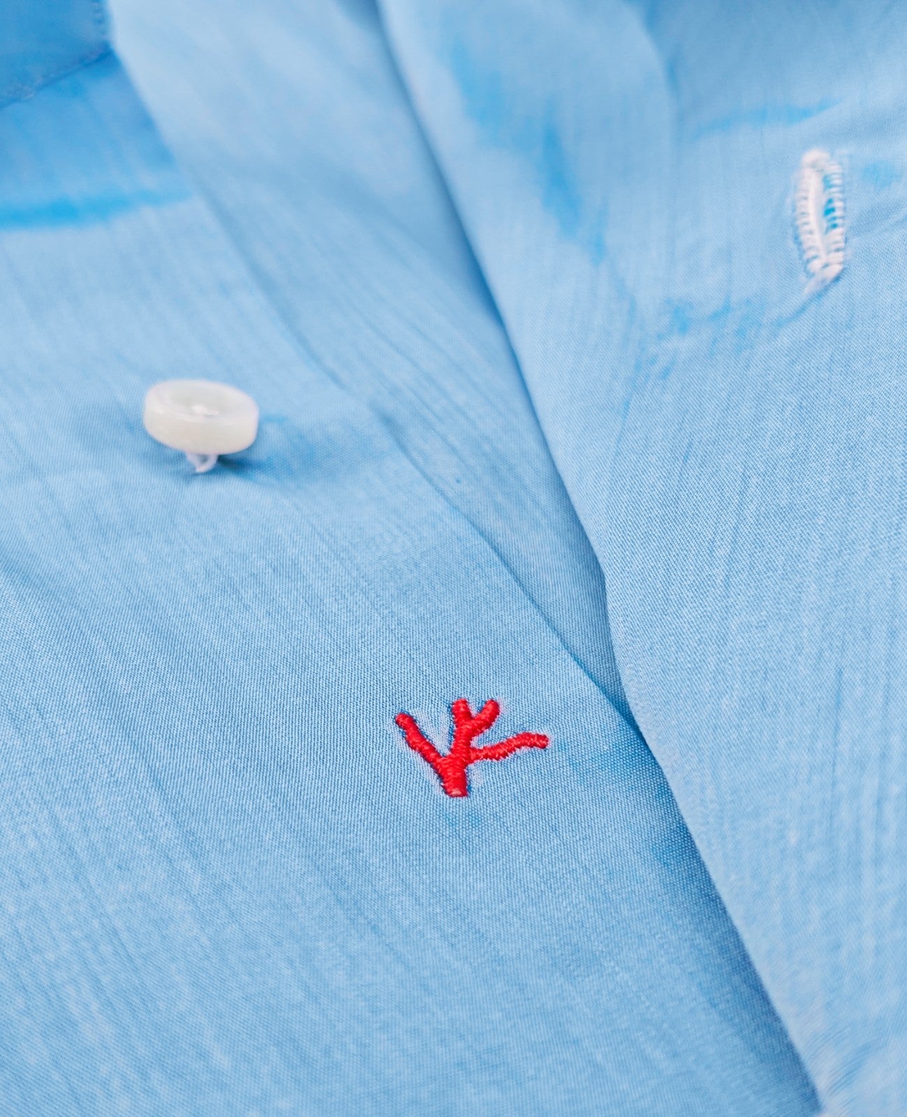 780$ ISAIA "Mix" Dress Shirt Blue Solid Lightwheight Cotton 17.5 - 44
