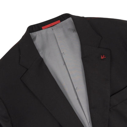 $7050 ISAIA "Gregorio" Black Hand-Sewn Suit Stretch Wool Comfort 50 US 60 EU 6R
