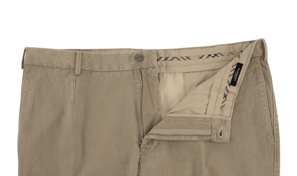 700$ BURBERRY Beige Chino Pant Twill Cotton Regular Loose Fit  42 US 58 EU
