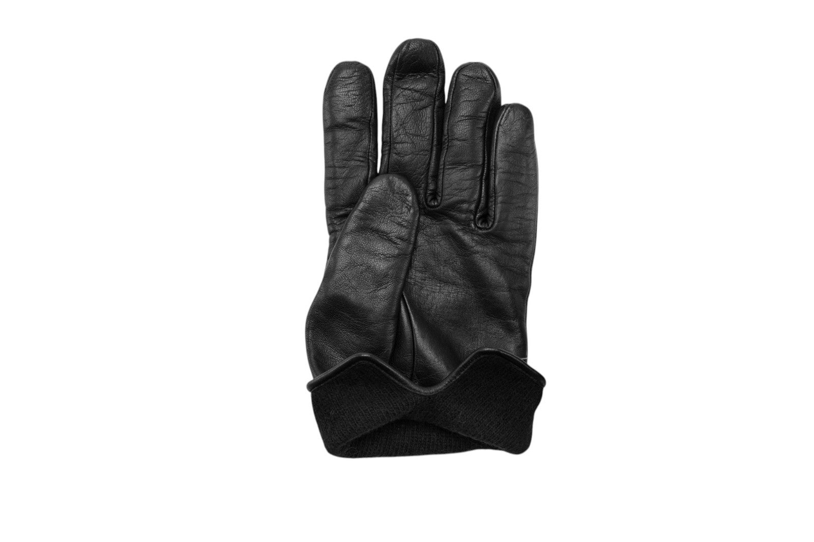 480$ GIORGIO ARMANI Black nappa leather Gloves 100% Cashmere Lined Size L