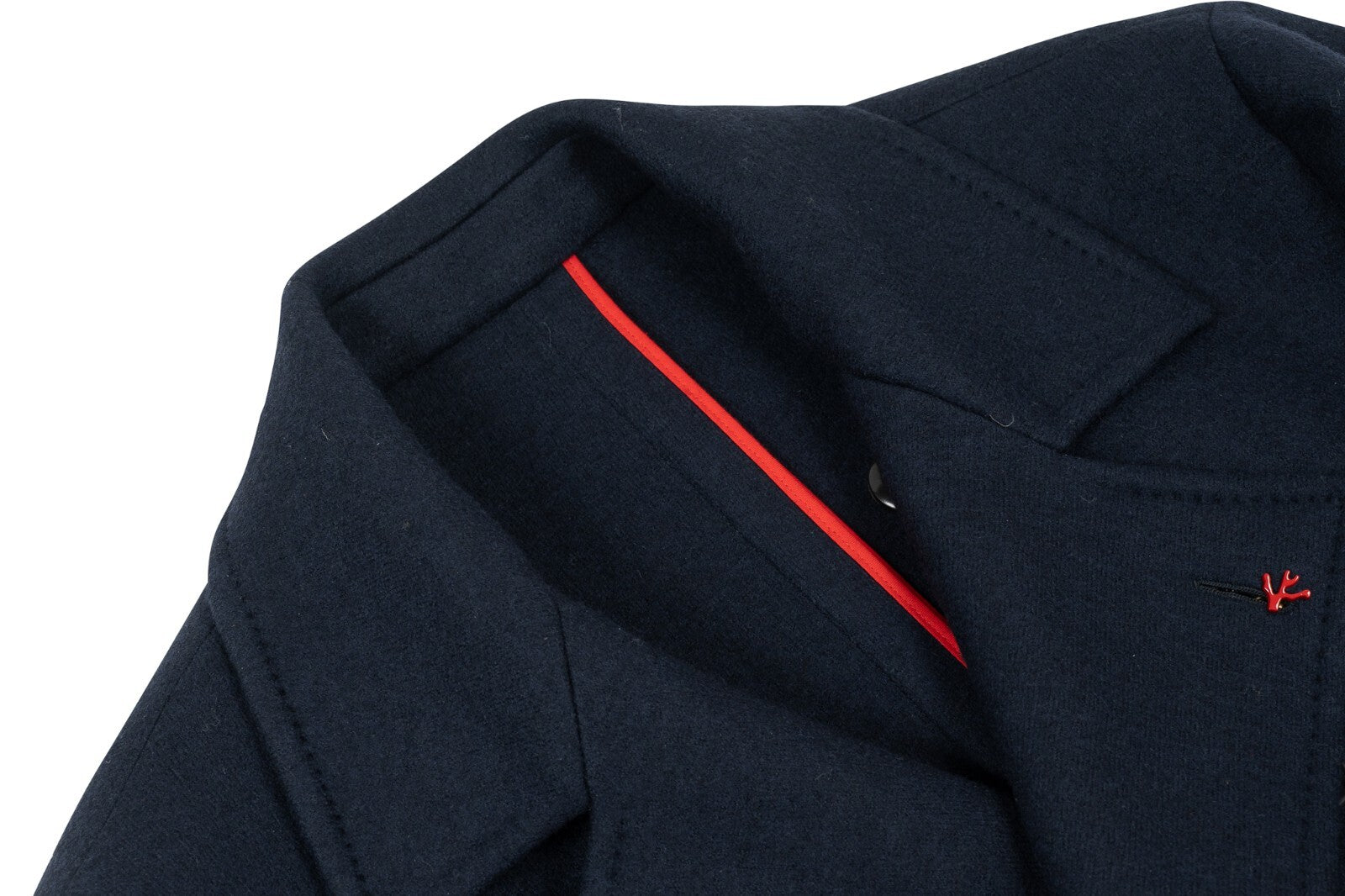 4600$ ISAIA "Made to Measure" Blue Navy Coat Peacoat Wool 50 US / 60 EU