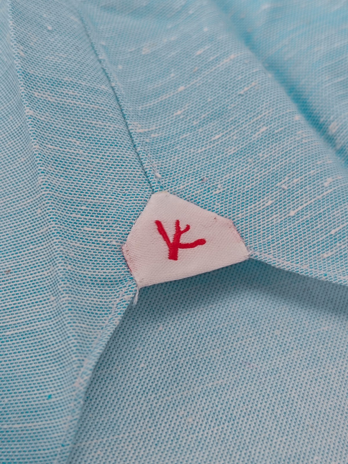 790$ ISAIA NAPOLI "Mix" Sky Blue Dress Shirt Hand-Sewn Cotton - Silk