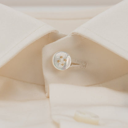 950$ RUBINACCI NAPOLI Ivory 7 Hand Made Steps Shirt 100% Silk 16 - 41