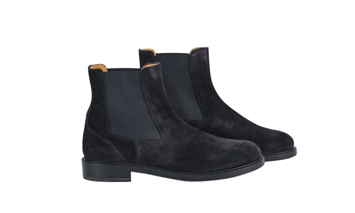 1350$ TESTONI "Vietri" Blue Chelsea Boot Shoes Eco Suede 8 UK / 9 US / 42 IT