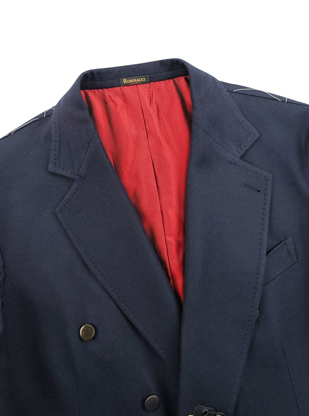 $1930 RUBINACCI NAPOLI Blue Double Breasted Jacket 100% Cashmere 44 US / 54 EU