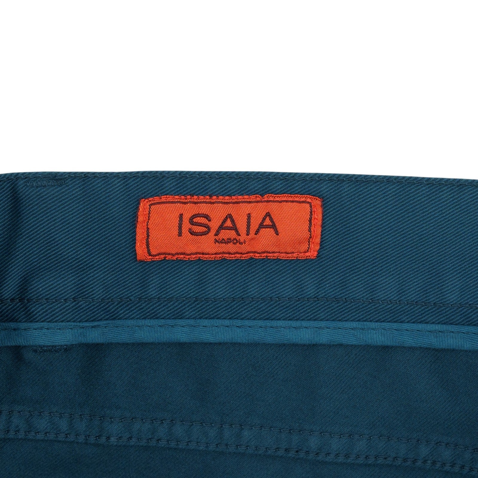 725$ ISAIA NAPOLI Petroleum Blue 5 Pocket Denim Jeans Cotton Slim 32 US / 48 EU
