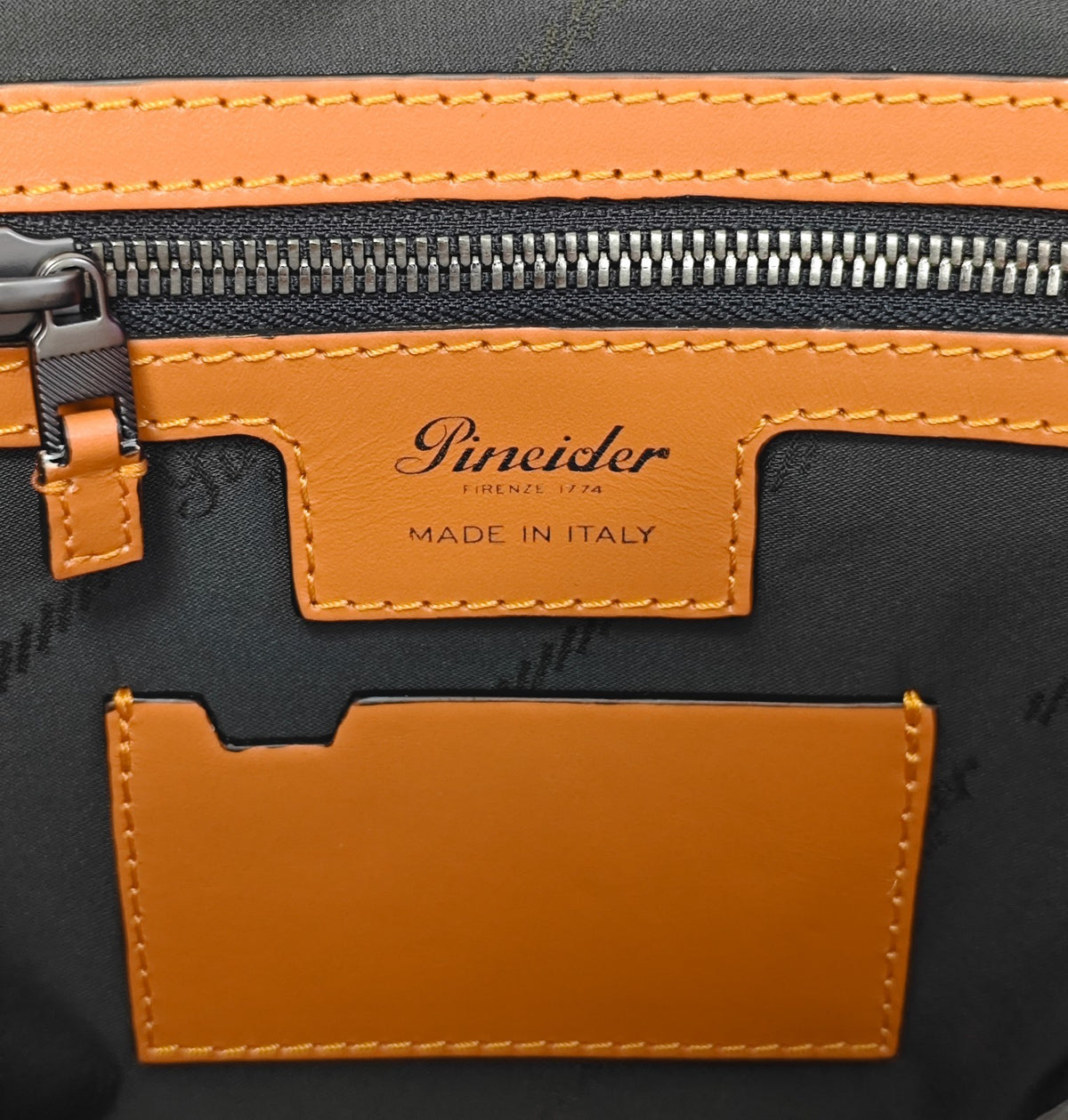1640$ PINEIDER FIRENZE Doctor Briefcase Orange Bottolato Grain Calf Leather
