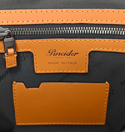 1640$ PINEIDER FIRENZE Doctor Briefcase Orange Bottolato Grain Calf Leather
