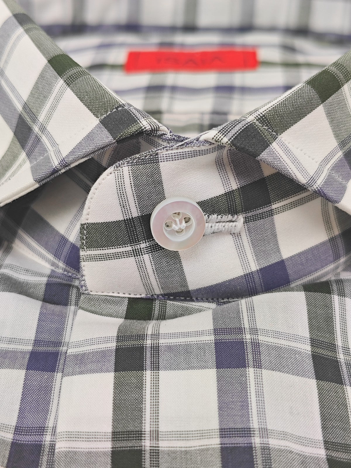 730$ ISAIA NAPOLI "Mix" Dress Shirt Checks Hand-Sewn Lightwheight Cotton 17 - 43