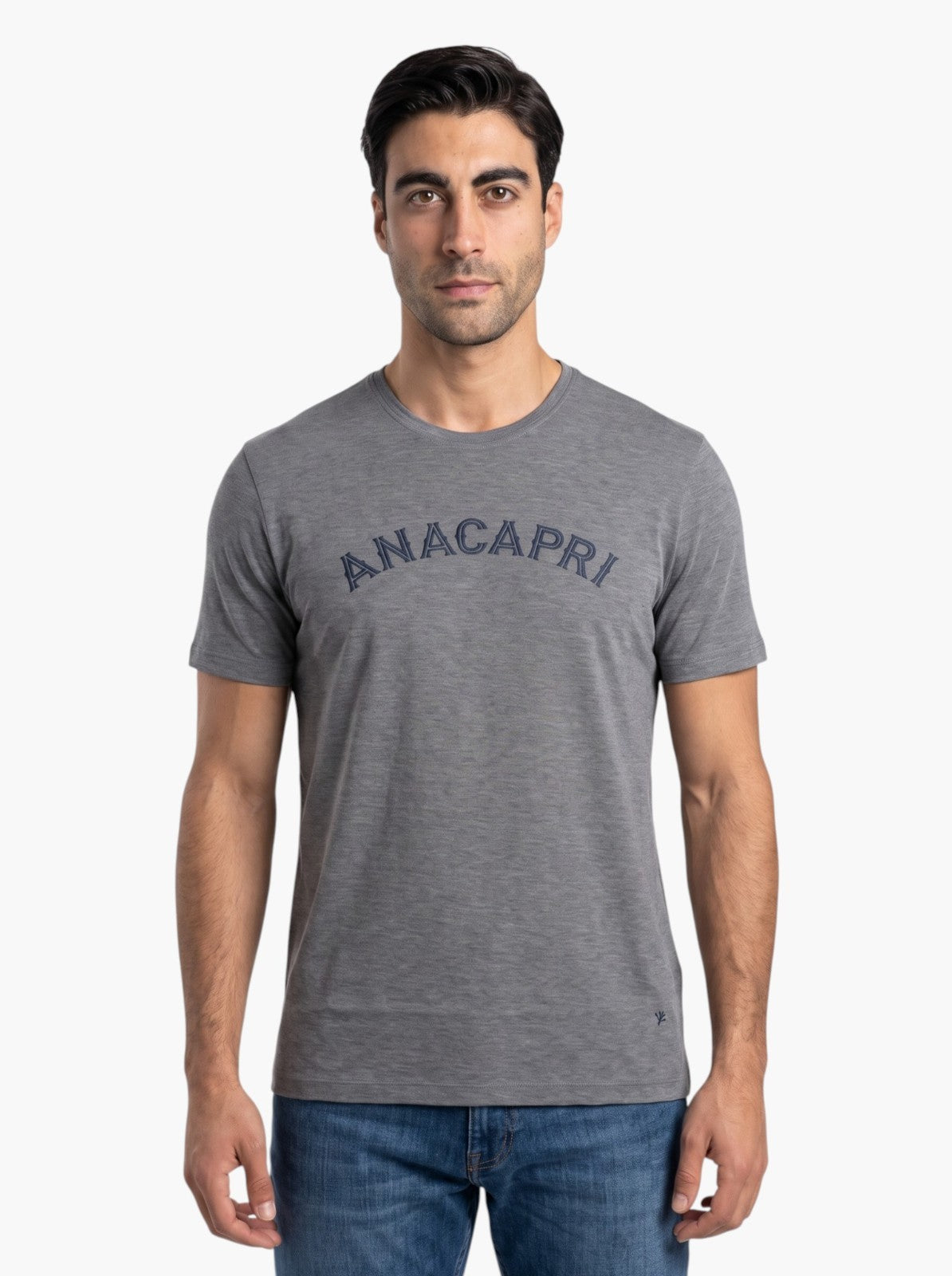 575$ ISAIA NAPOLI "ANACAPRI"  Gray T-Shirt Fine Cotton - Size M - Made in Italy