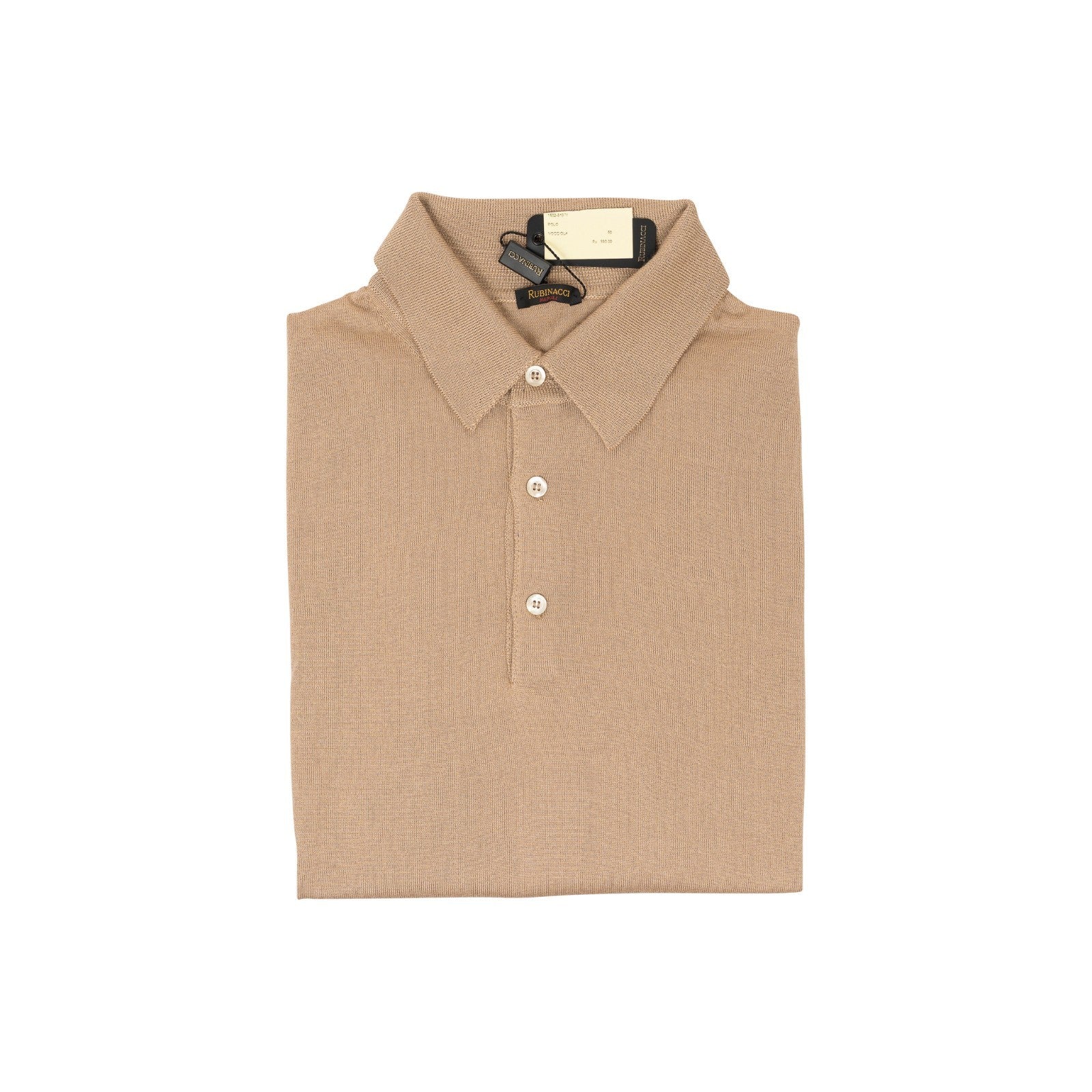 820$ RUBINACCI NAPOLI Beige Polo Sweater Ultra Soft Cashmere / Silk  40 US 50 EU