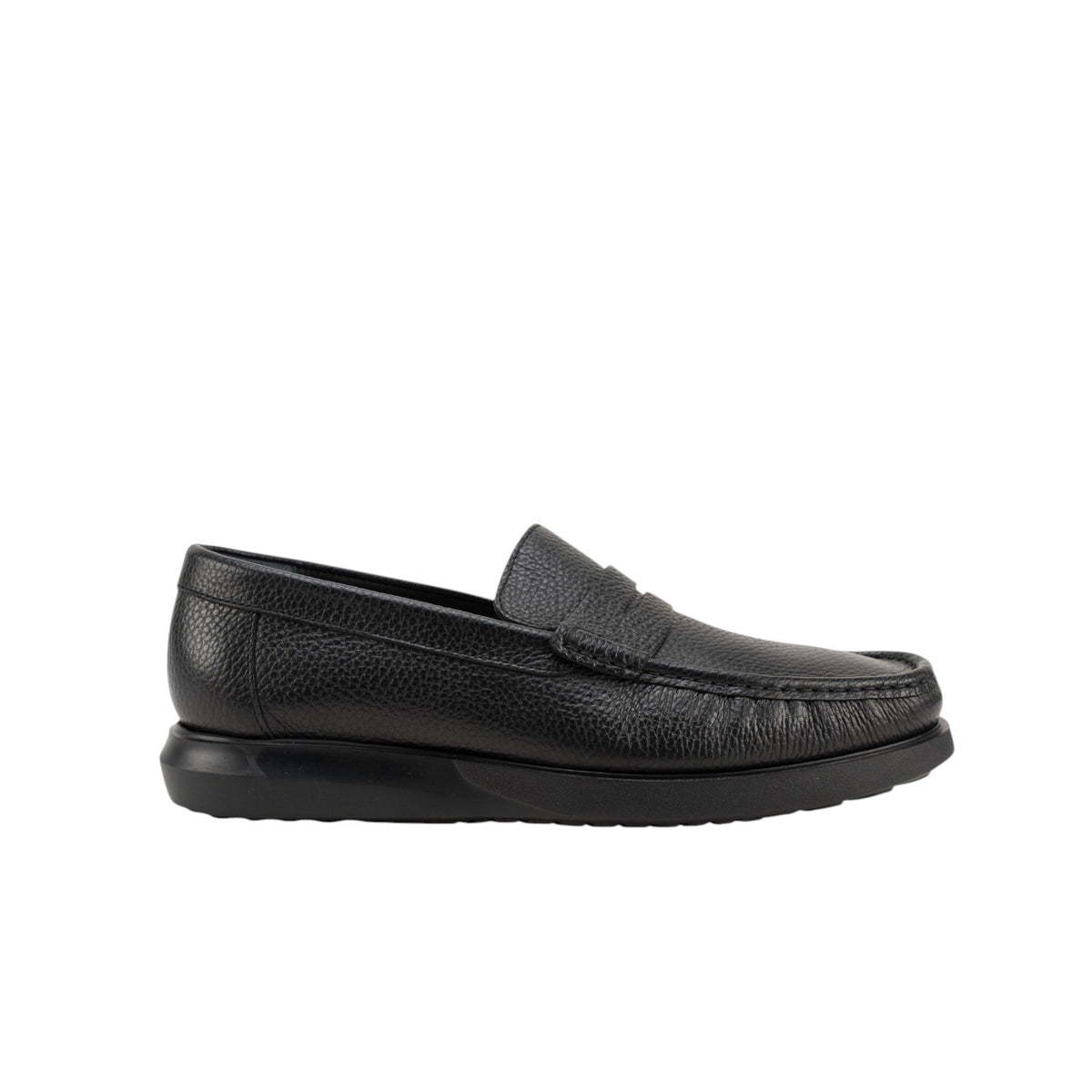 1250$ TESTONI Penny Loafer Shoes Karibu Calf Black 8 UK / 9 US / 42 IT