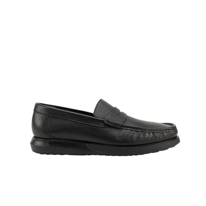 1250$ TESTONI Penny Loafer Shoes Karibu Calf Black 8 UK / 9 US / 42 IT