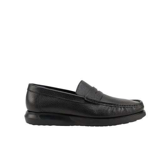 1250$ TESTONI Penny Loafer Shoes Karibu Calf Black 8 UK / 9 US / 42 IT