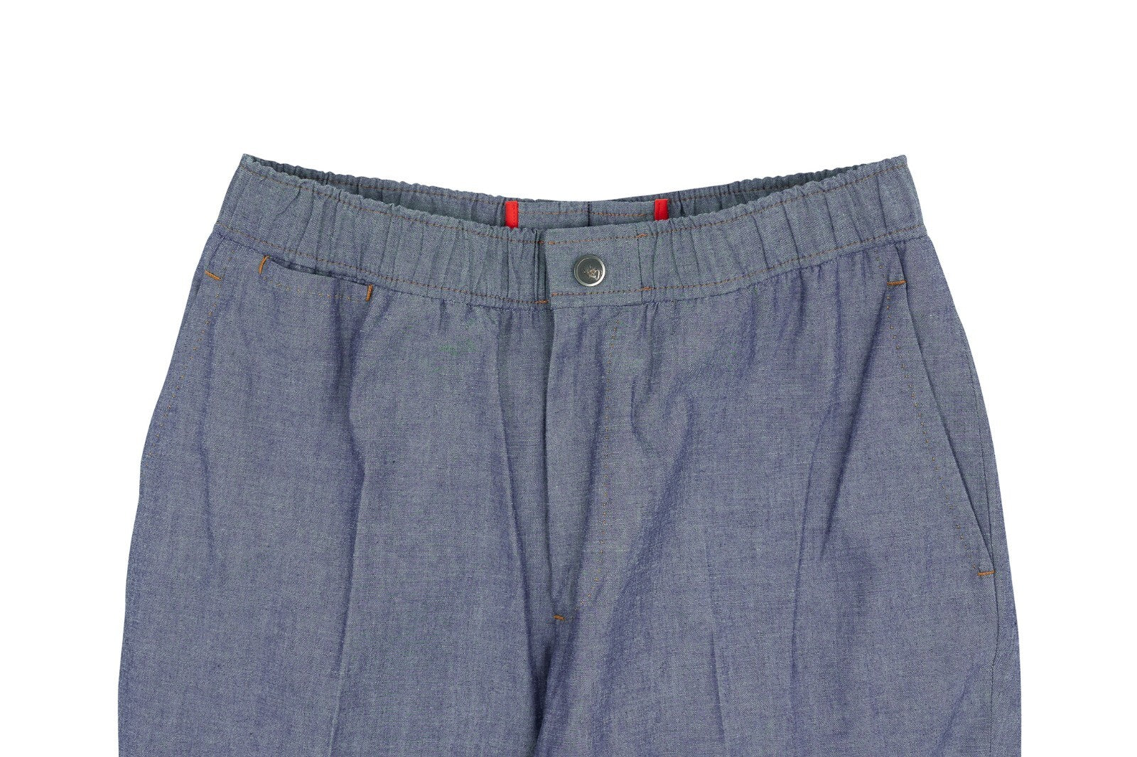 850$ ISAIA NAPOLI Blue Indigo Elastic Waist Trousers Pant Cotton 34 US / 50 EU