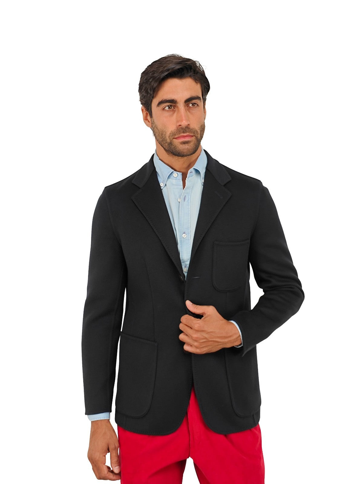 $2600 RUBINACCI NAPOLI Midnight Blue Unlined Jacket Blazer 100% Cashmere