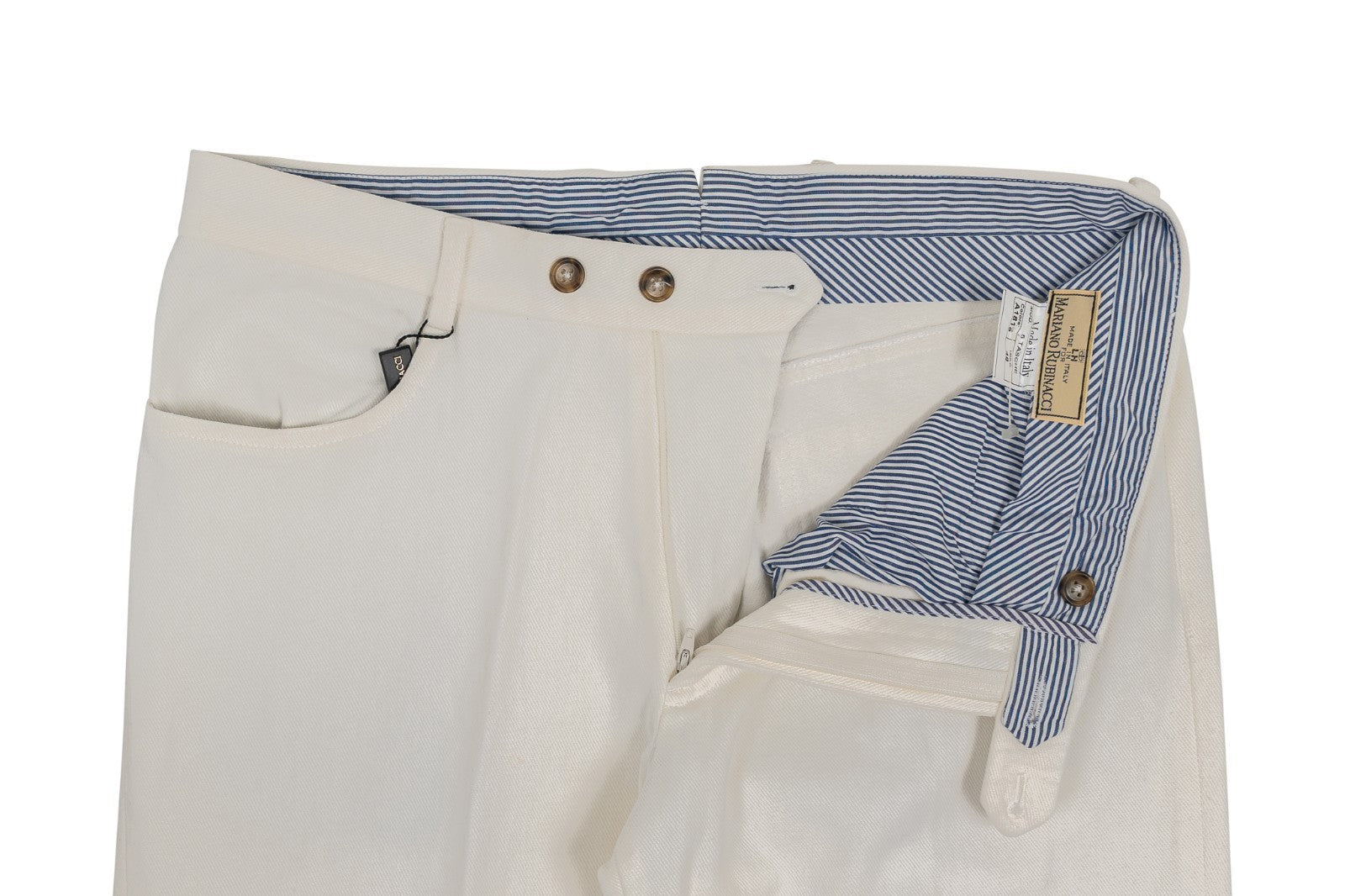 550$ RUBINACCI NAPOLI Ivory Chino Trouser Pant Cotton Twill 32 US / 48 EU