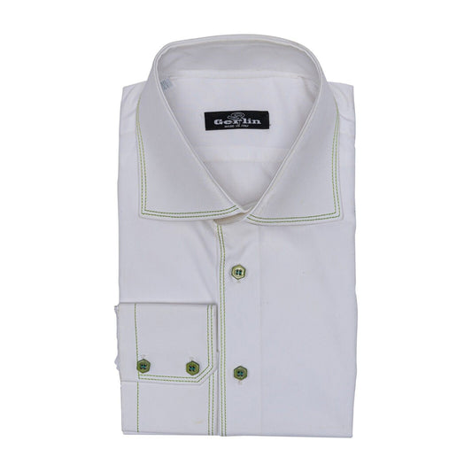 690$ LUXURY GERLIN Shirt White Solid ALUMO Cotton 16 - 41 4AN BIJAN