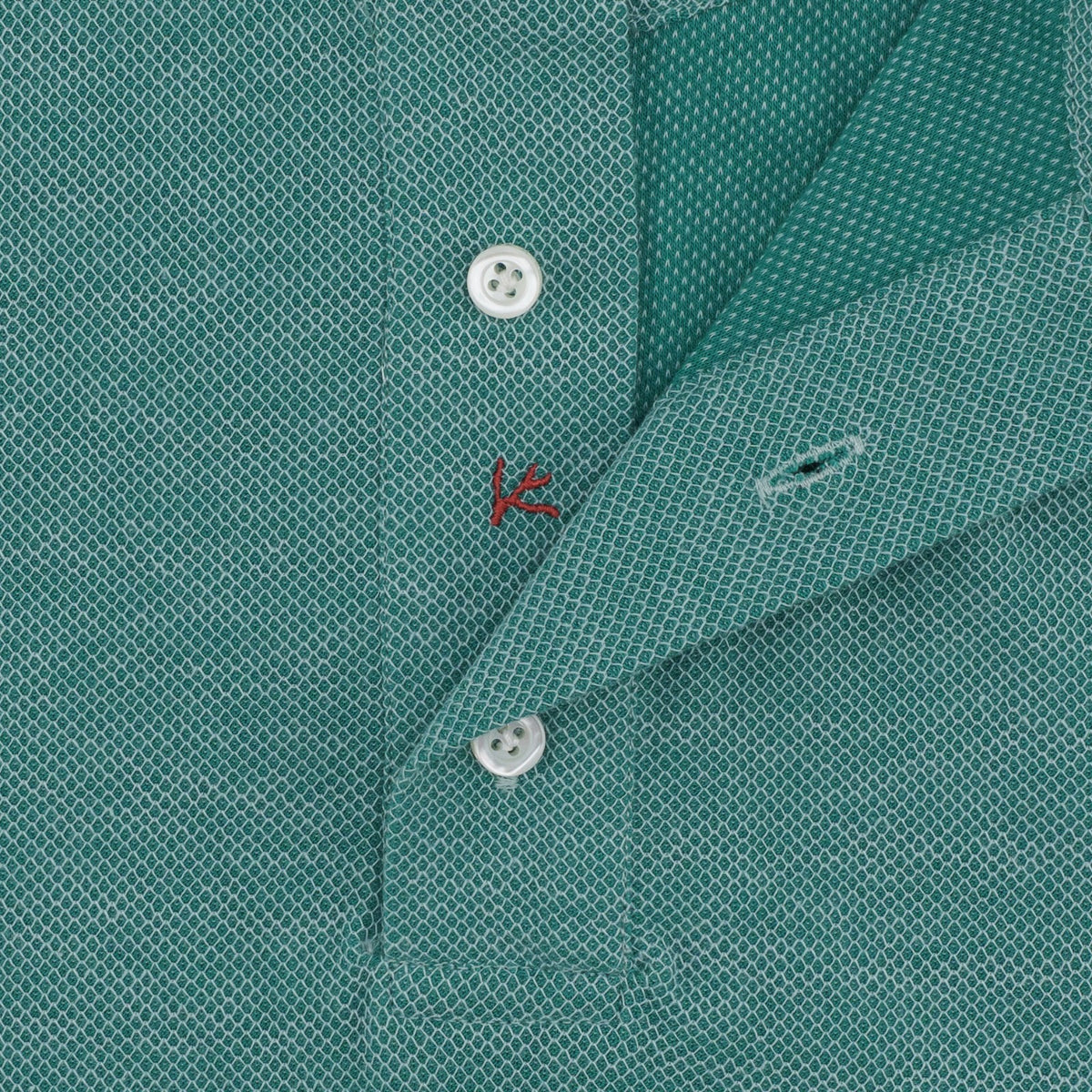 560$ ISAIA NAPOLI Cotton Jersey Short Sleeve Polo Green Size M