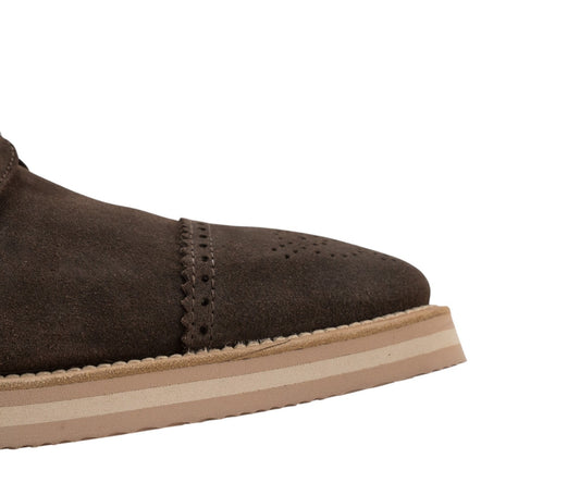 1150$ TESTONI "Bolgheri" Derby Shoes Eco Suede Cigar 8 UK / 9 US / 42 IT