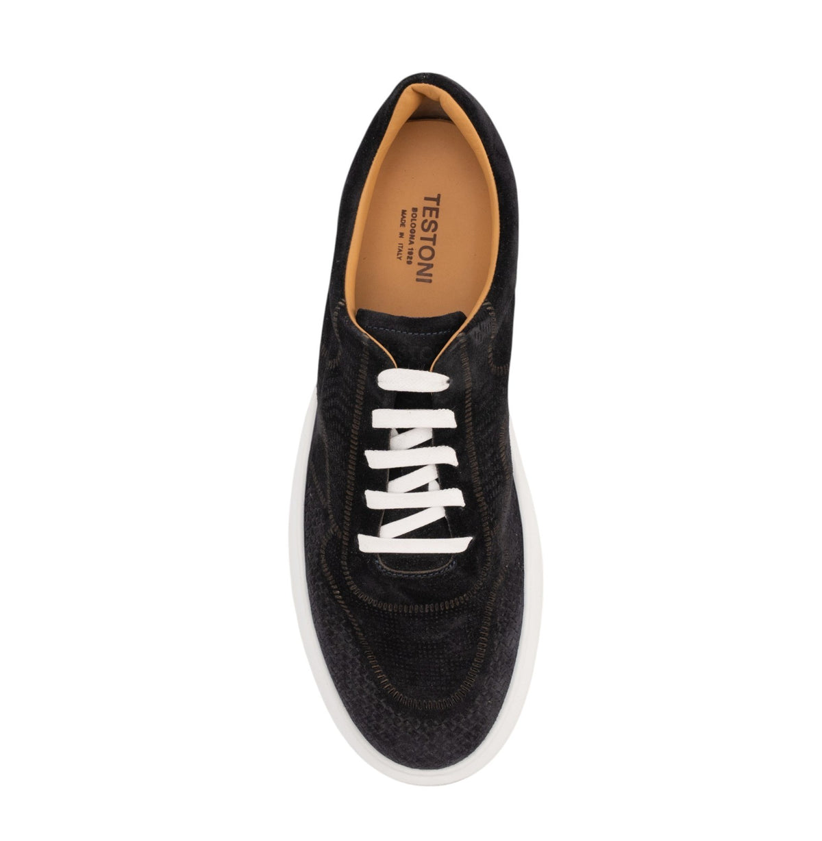 850$ TESTONI "Sassari" Sneaker Shoes Unlined Suede Navy 8 UK  / 9 US / 42 IT
