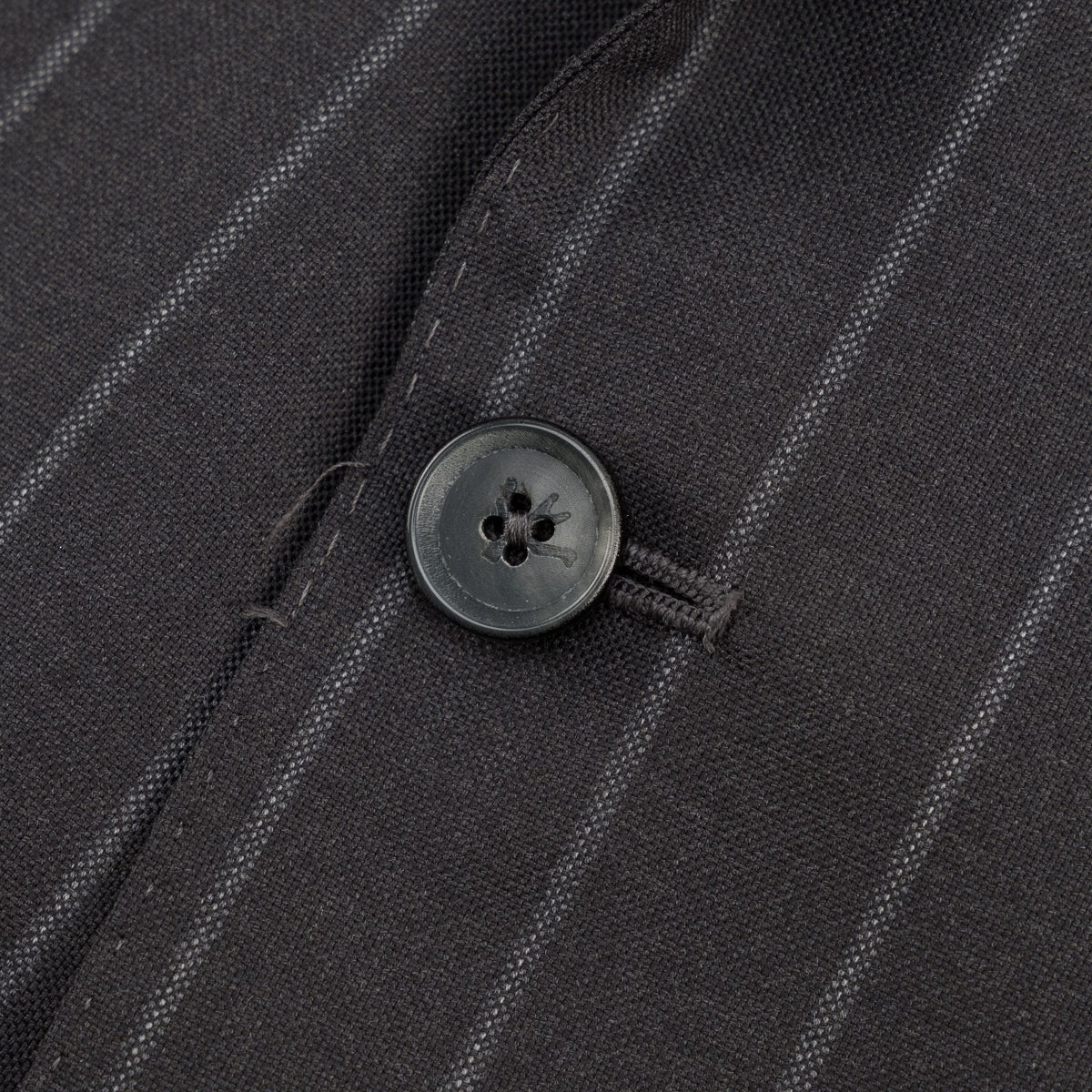 $6850 ISAIA NAPOLI "Gregorio" Dark Gray Suit Hand-Sewn Fine Wool Striped