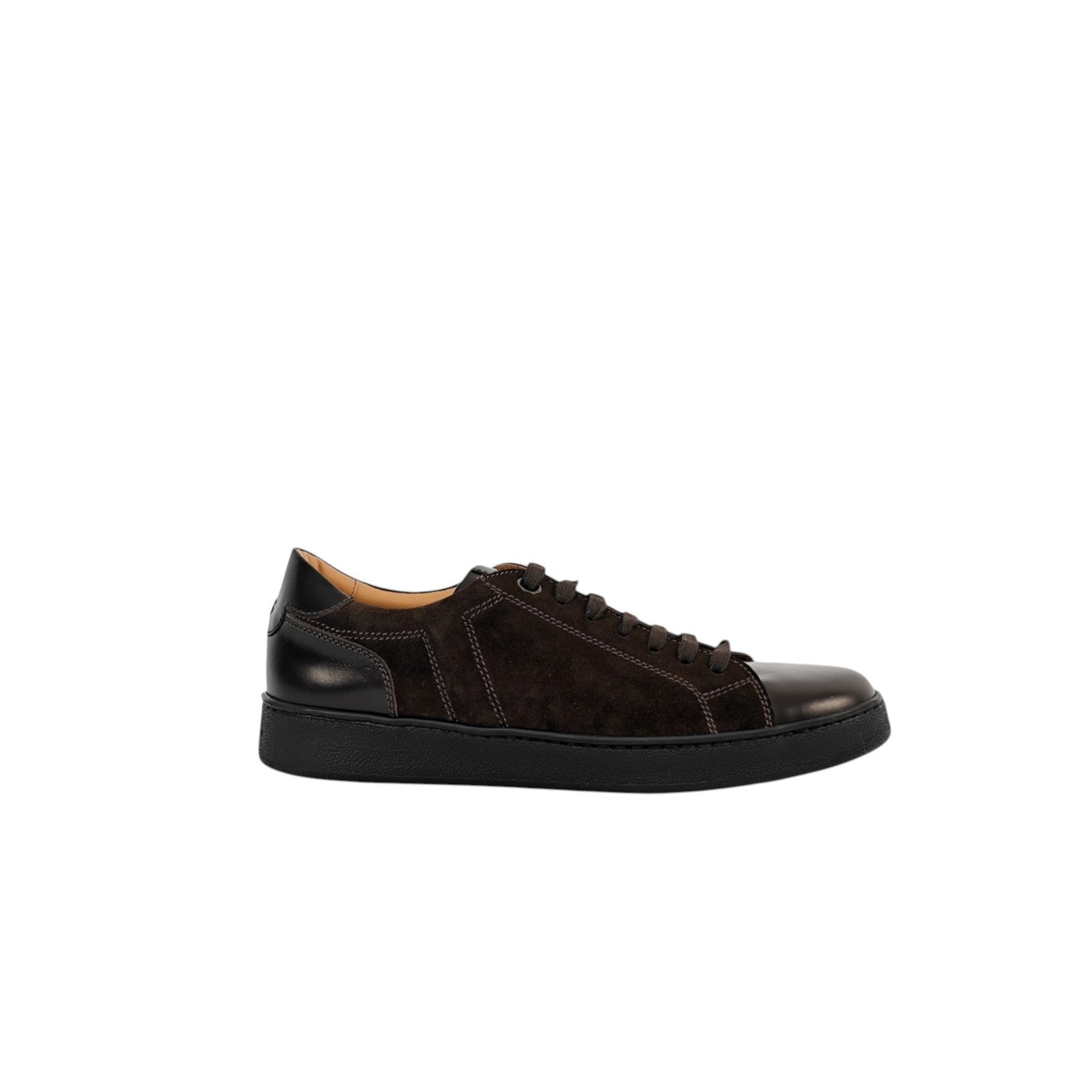 900$ TESTONI "Nola" Brown Sneaker  Plain Calf + Suede  8 UK / 9 US / 42 IT