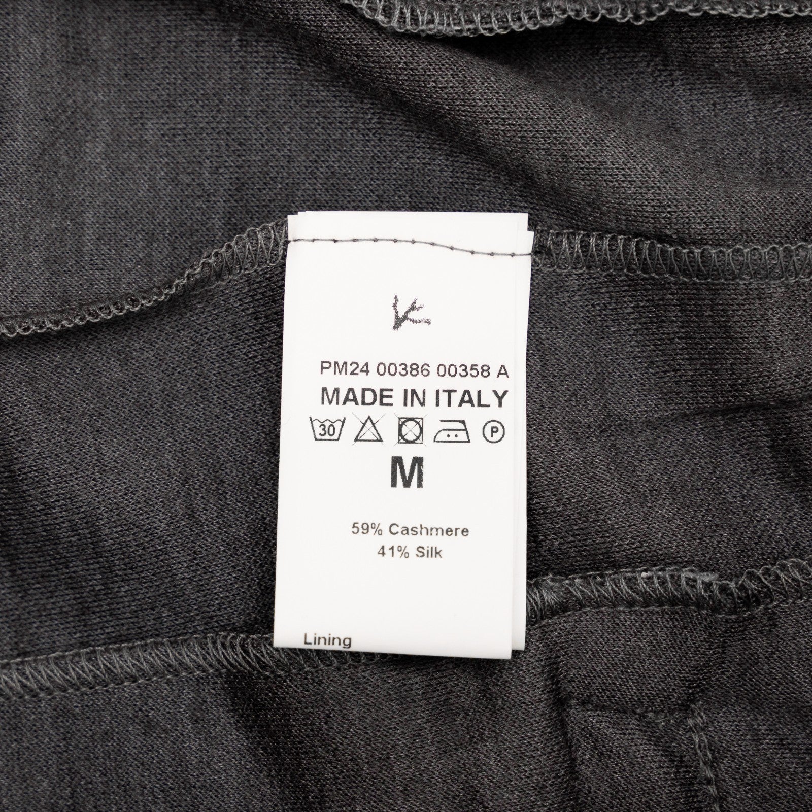 1750$ ISAIA NAPOLI Gray Drawstring Track Pant Jersey Soft Cashmere / Silk Size M