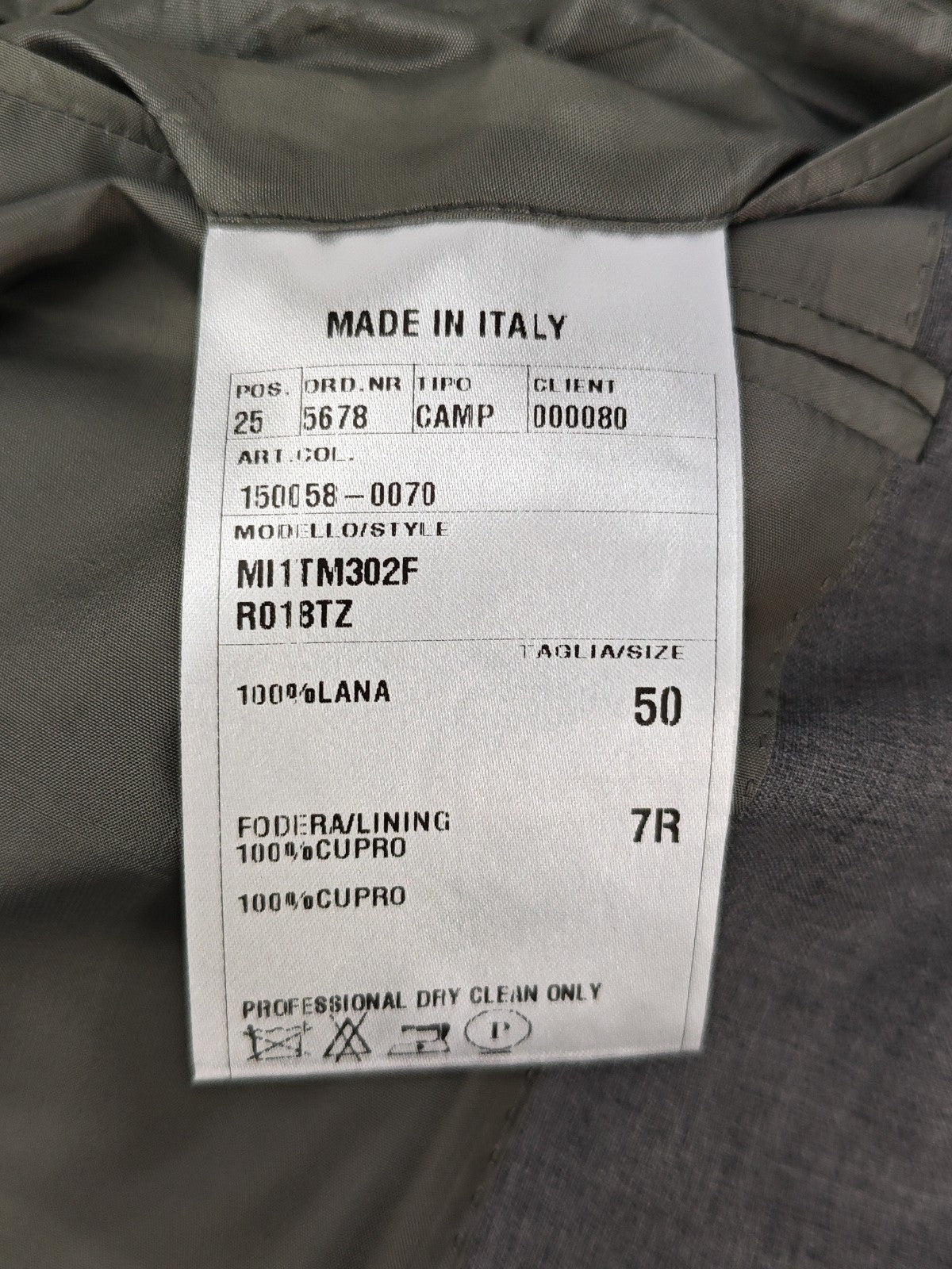 $1900 RAFFAELE CARUSO Gray 3/2 Roll Handmade Suit Wool 40 US / 50 EU